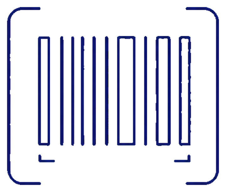 Barcode, small outline icon, raster input