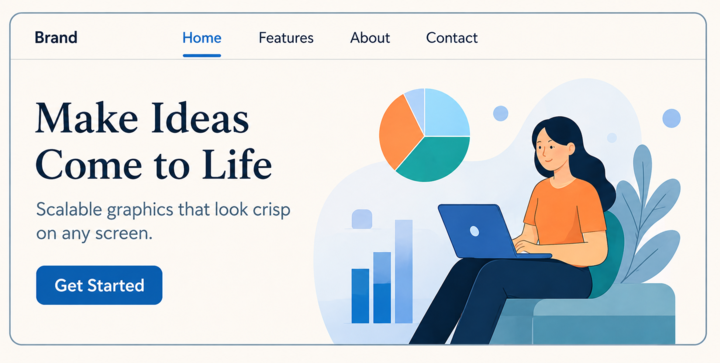 Landing Page Mockup, raster input
